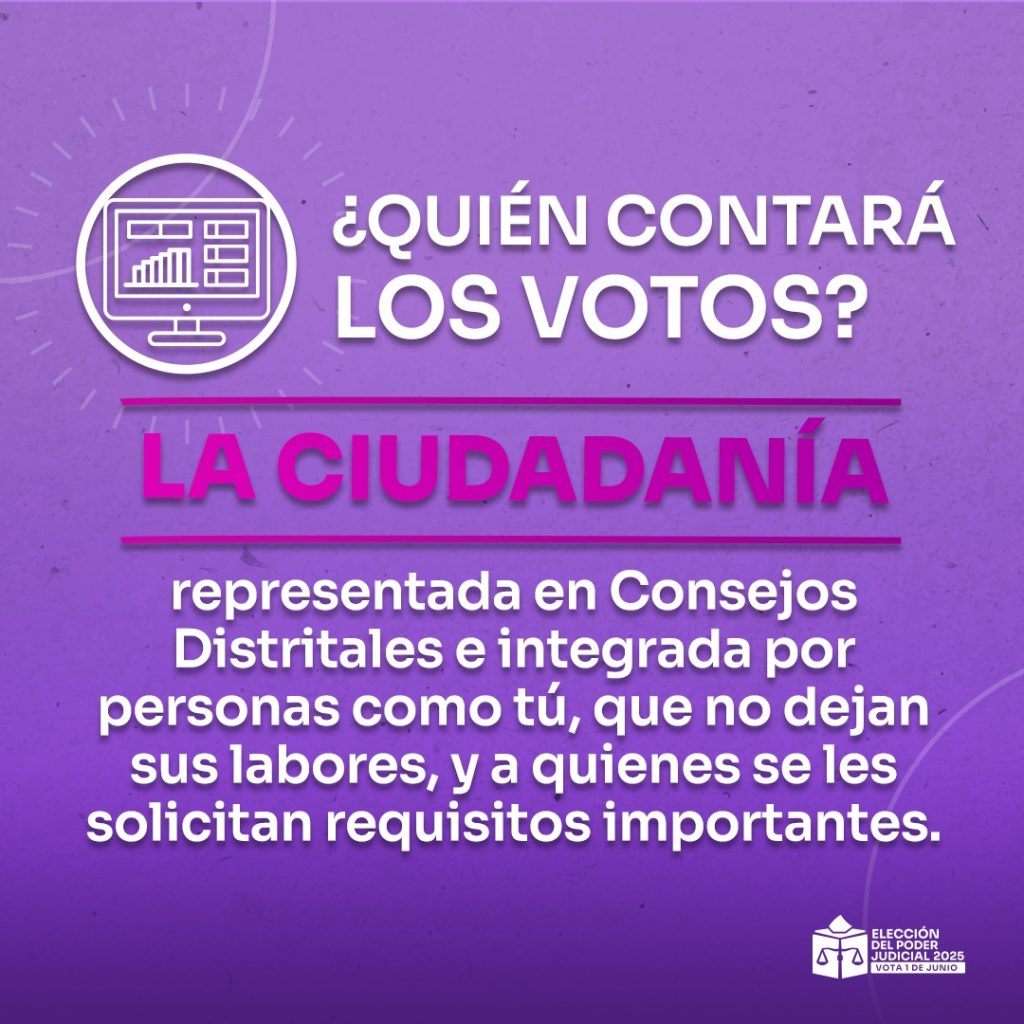 Texto en color blanco con icono de computadora y fondo morado