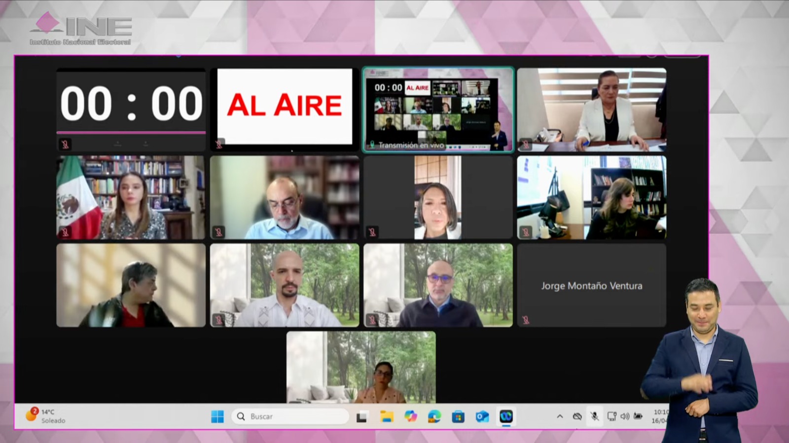 Las y los consejeros del INE analizan asuntos de Consejo General mediante videollamada