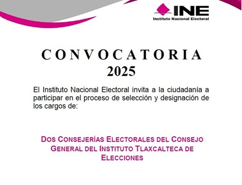 cartel del INE con información sobre la convocatoria para consejerías