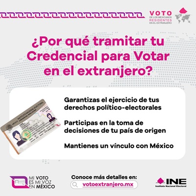 cartel del INE con información sobre tramite de credencial para votar en el extranjero
