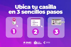 pantalla de la ilustración de los tres pasos para ubicar tu casilla