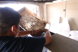 personal del INE en Baja California metiendo credenciales a trituradora