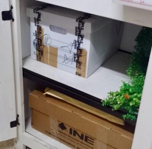 Caja con boletas utilizadas por personas en Prisión Preventiva en Veracruz