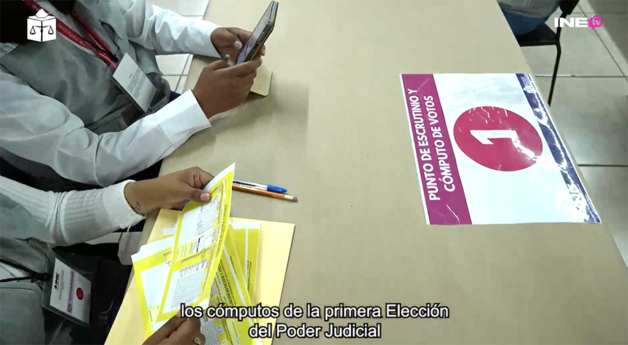 Imagen del punto de escrutinio del cómputo de votos