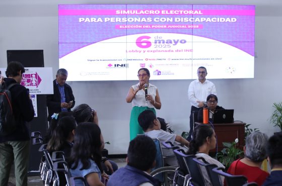 SIMULACRO DE VOTACIÓN PERSONAS CON DISCAPACIDAD CLAUDIA ZAVALA 06 MAYO 2025
