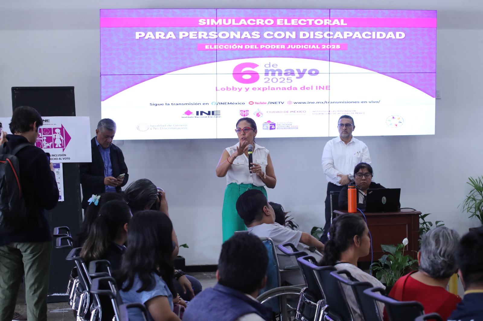 SIMULACRO DE VOTACIÓN PERSONAS CON DISCAPACIDAD CLAUDIA ZAVALA 06 MAYO 2025