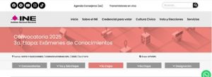 Pagina del INE con el apartado Convocatorias