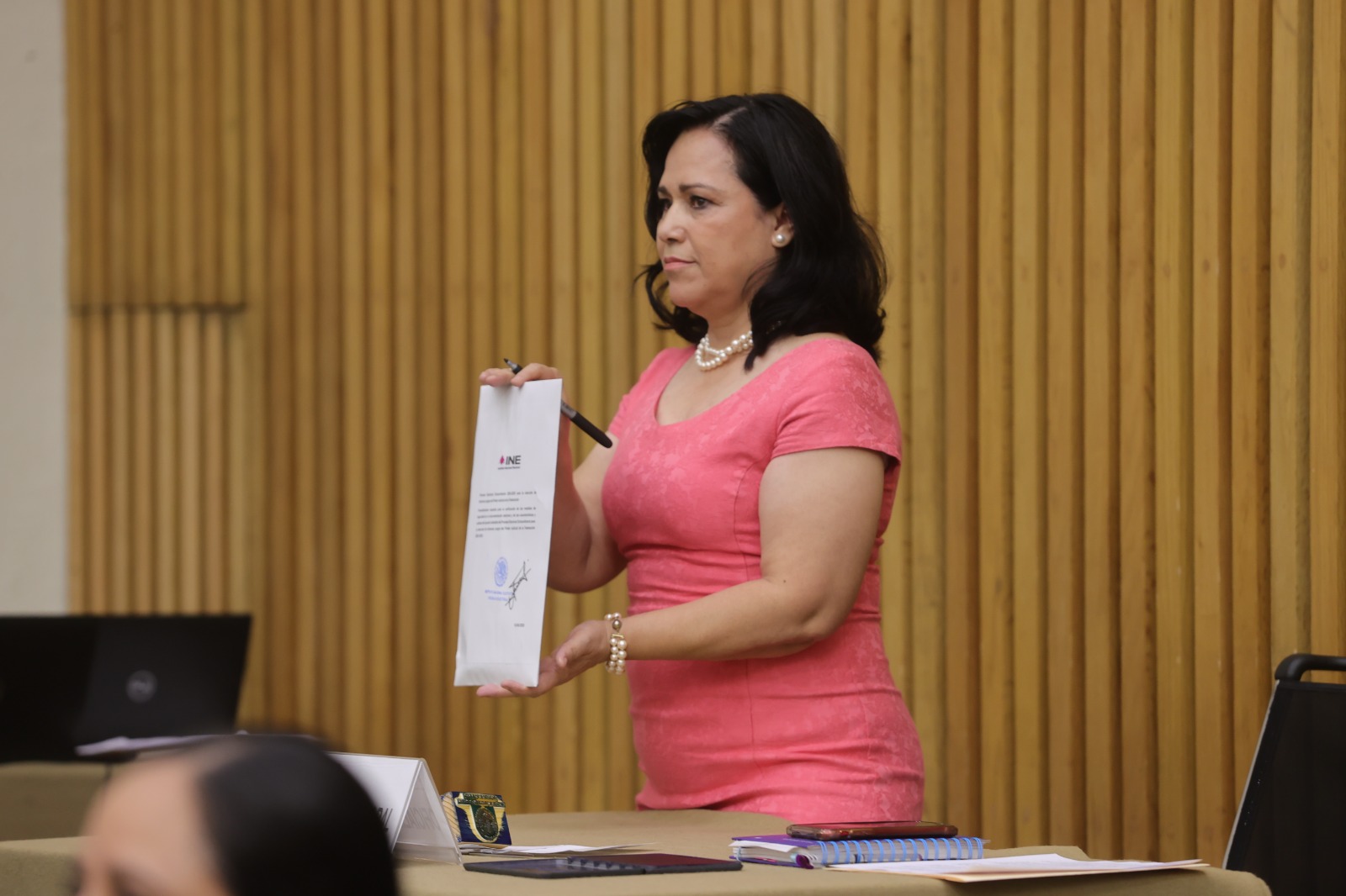 Evento de las Medidas de seguridad en documentación electoral en el auditoria del INE
