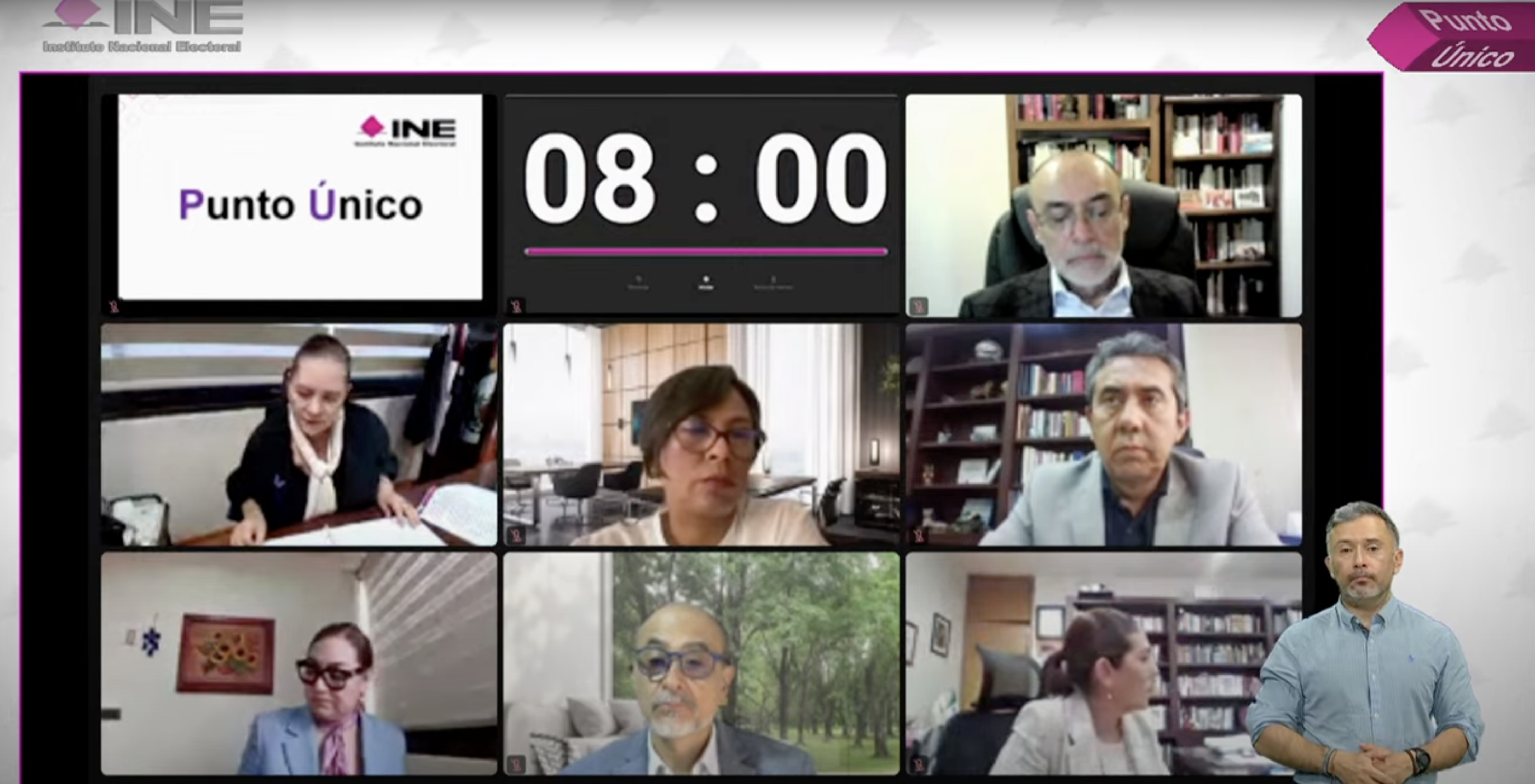 Consejeras y Consejeros del INE presentes mediante videollamada