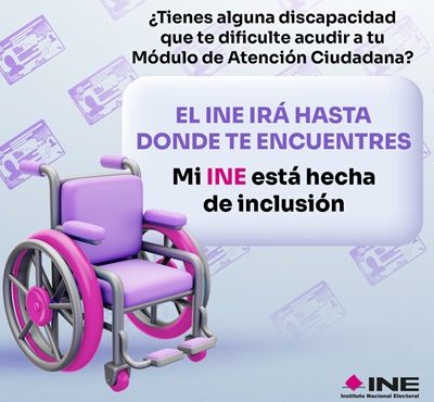 Cartel del INE Baja California del trámite a domicilio