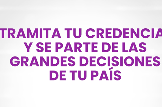 Banner con la leyenda, Tramita tu credencial y se parte de las grandes decisiones de tu país