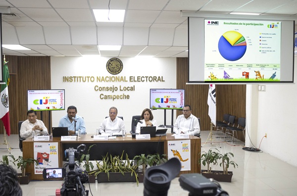 Personas en reunión de trabajo sobre los resultados de la Consulta en Campeche