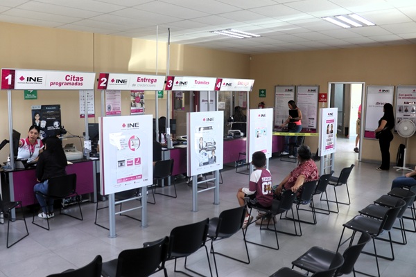 interior de las instalaciones de un módulo del INE