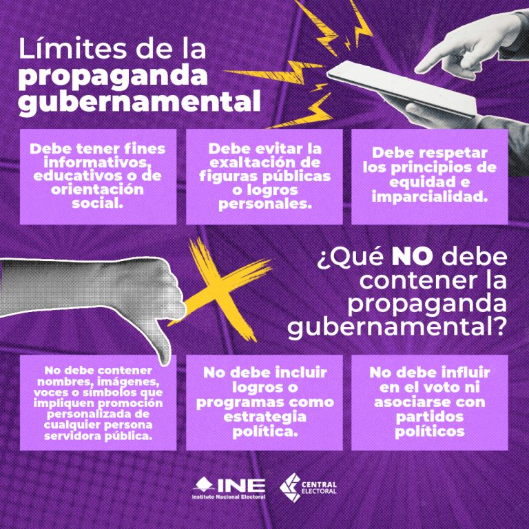 Límites de la propaganda gubernamental: informativa, exaltación de figuras públicas, respetar equidad
