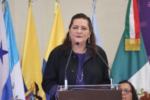 Consejera Presidenta del INE, Guadalupe Taddei exponiendo sobre la igualdad sustantiva