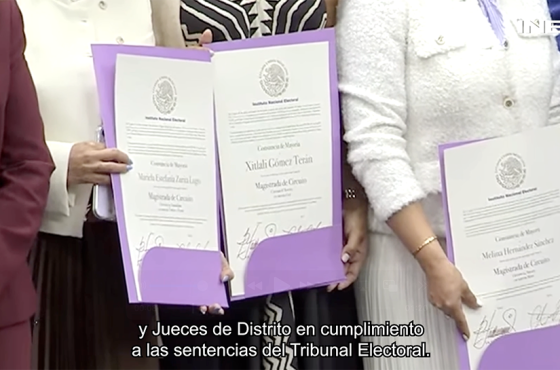 Se muestran constancias de mayoría de las elecciones del Poder Judicial