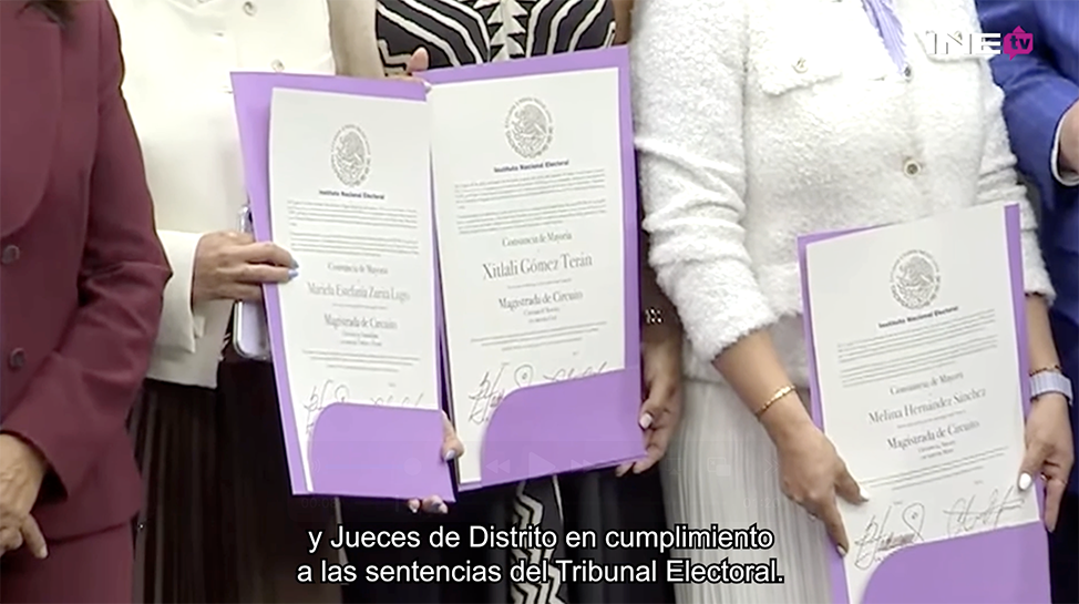 Se muestran constancias de mayoría de las elecciones del Poder Judicial