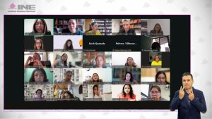 Pantalla con los recuadros de las personas participantes en el evento.