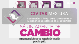 Letrero Educación cívica para ciudadanía mexicana residente en el extranjero