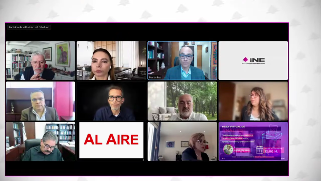 Botón para ingresar a la nota de audio Mesa virtual de análisis Implementación del voto por internet en México