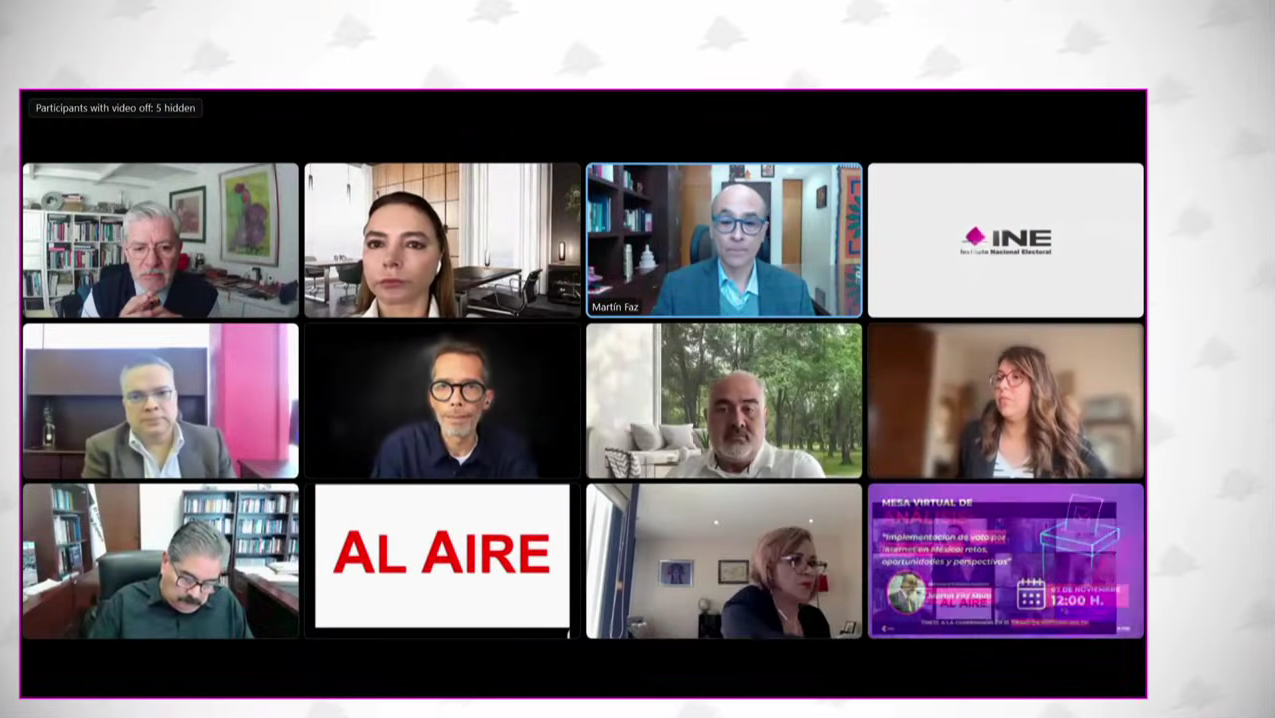 Botón para ingresar a la nota de audio Mesa virtual de análisis Implementación del voto por internet en México