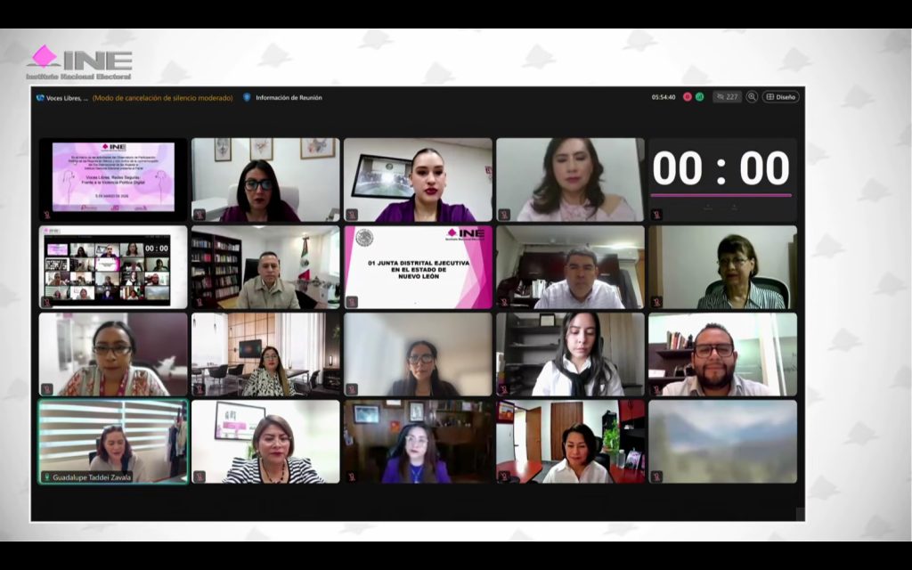 Pantalla con los recuadros de las personas Participantes en el evento.