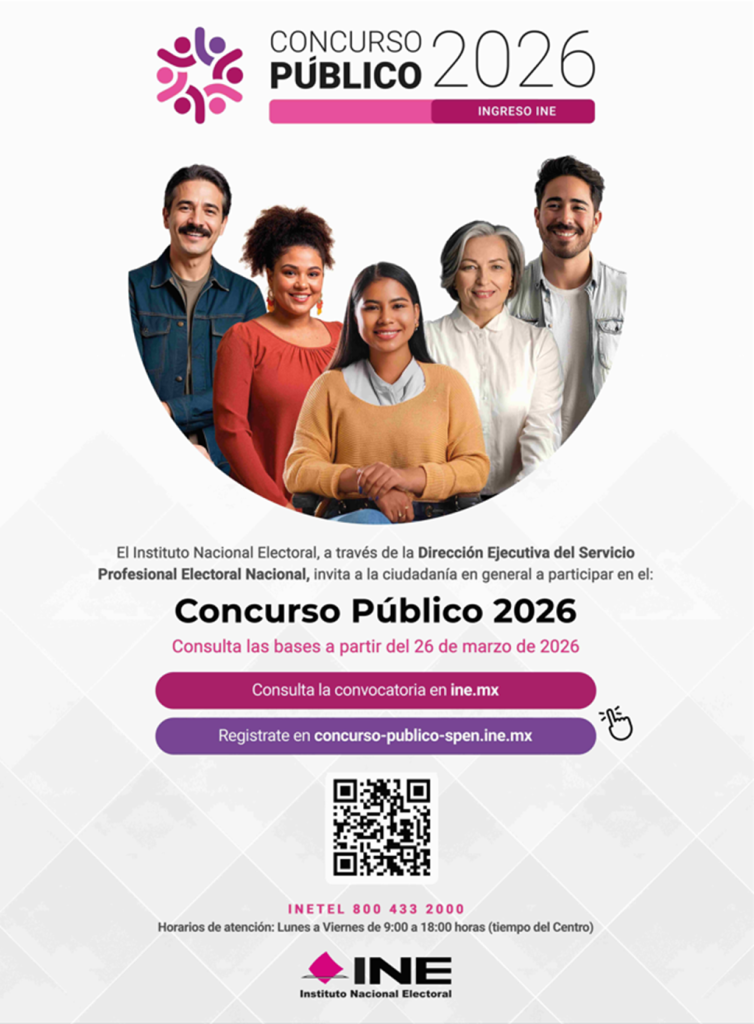 Publicación del concurso público de ingreso al servicio profesional electoral nacional del INE
