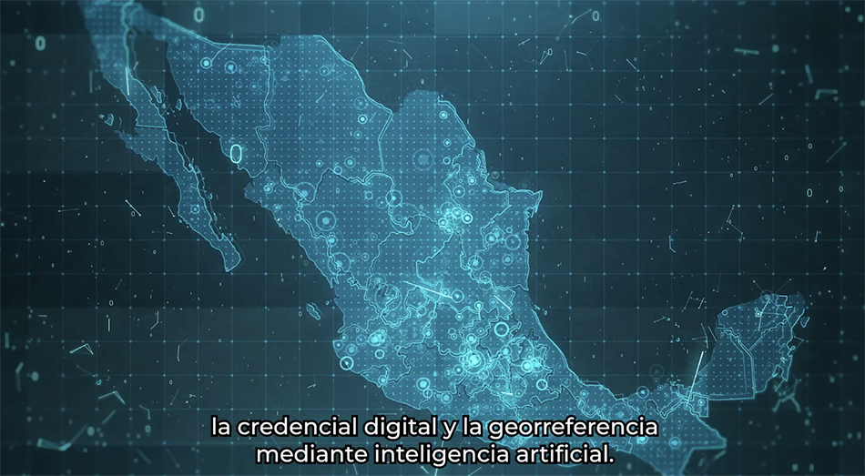 Mapa de la república mexicana en tonos azules