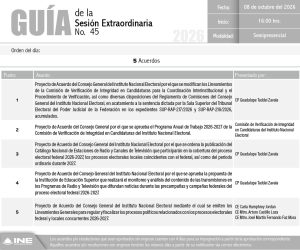 Guía de la Sesión del Consejo General del INE
